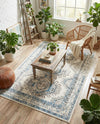 Savannah Elegance Collection Area Rug -  Tybee (Ivory Aqua) Rectangle Ivory Aqua  lifestyle 20