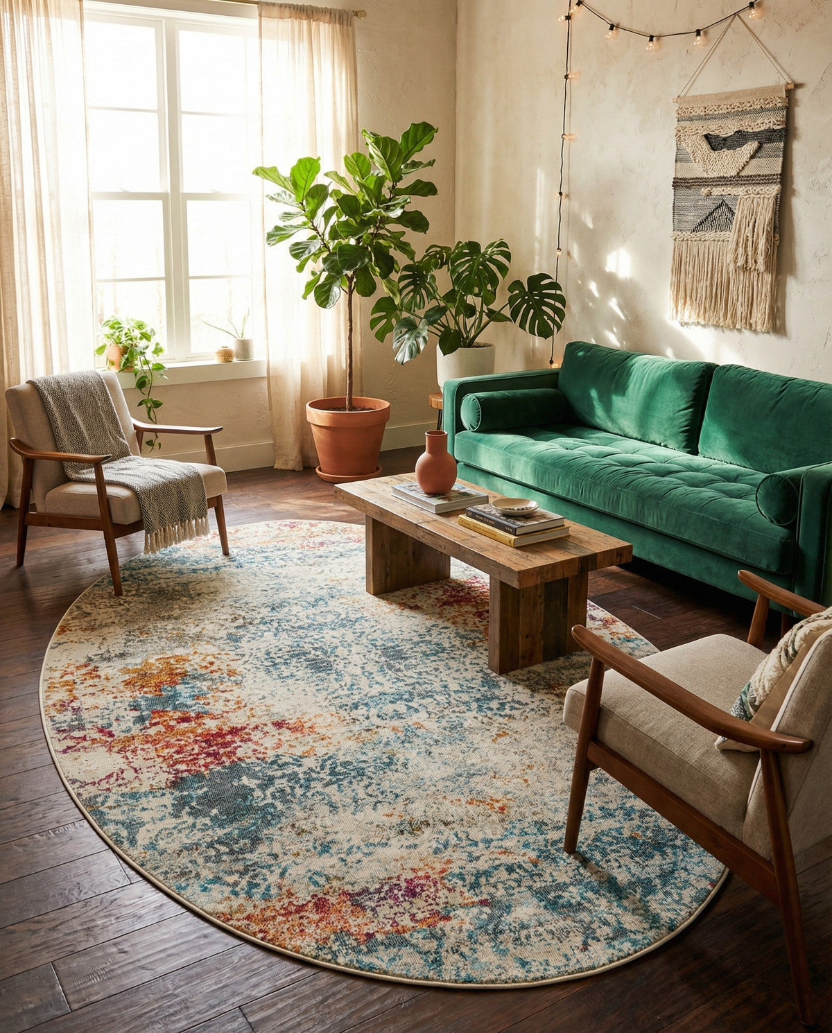 Caribbean Breeze Collection Area Rug -  Isla Oval Cream  lifestyle 46