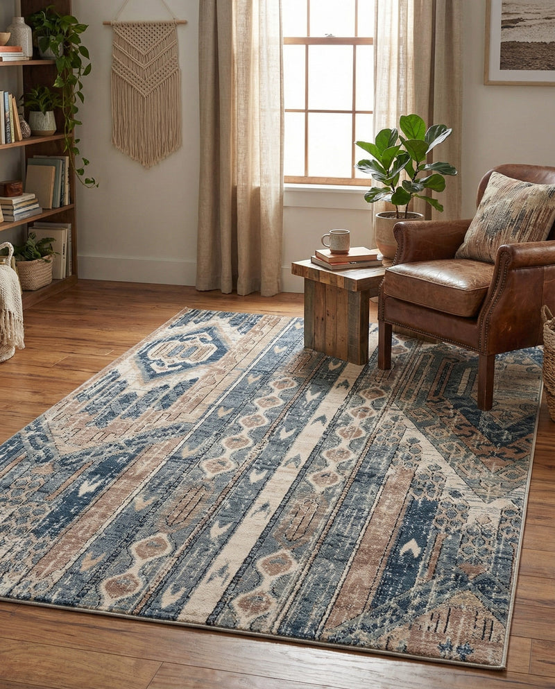 Cascade Range Collection Area Rug - Hood (Navy Blue) Rectangle Navy Blue  lifestyle 5
