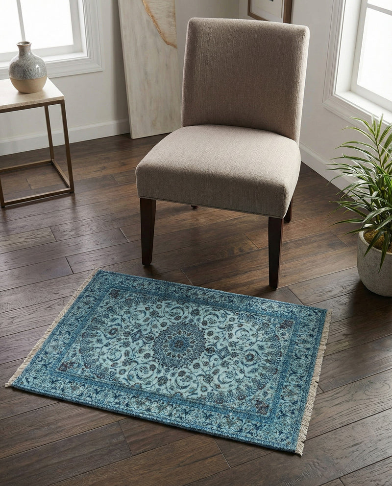 Bazaar Chic Collection Area Rug -  El Jadida Rectangle Blue  lifestyle 4