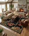 Rural Charm Collection Area Rug - Meadowbrook Rectangle Black  lifestyle 56