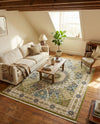 Persian Elegance Collection Area Rug -  Hamedan (Green) Rectangle Green  lifestyle 5