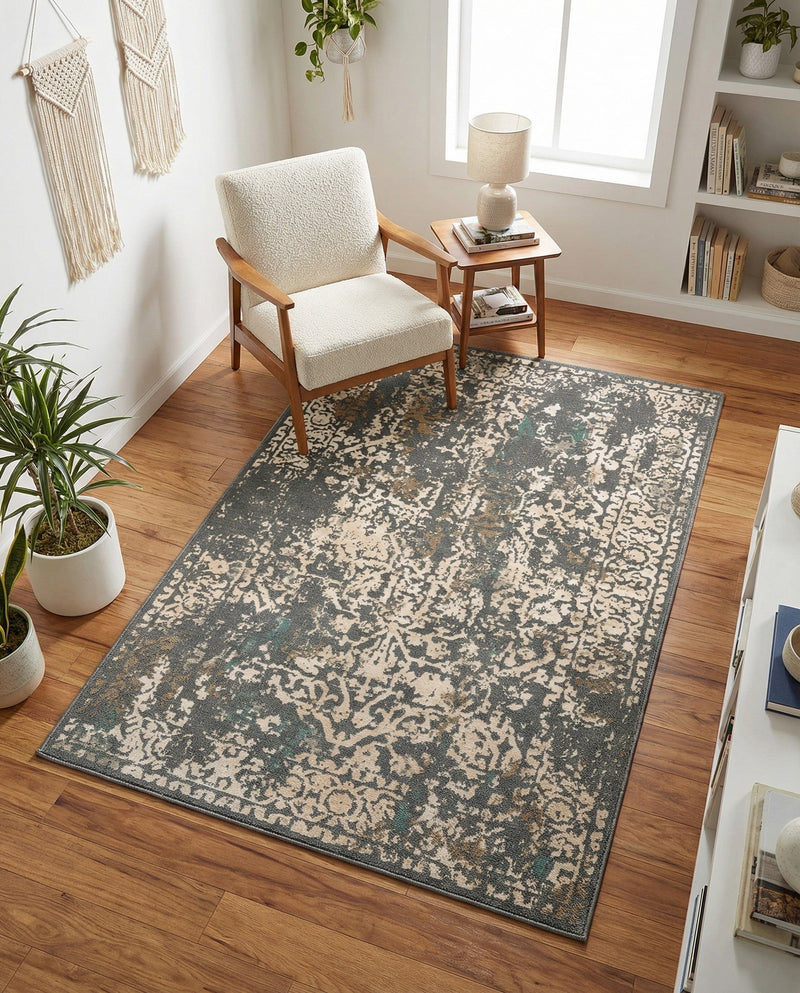 Gobi Sands Collection Area Rug - Dunhuang Rectangle Gray  lifestyle 27