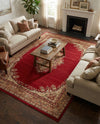 Tabriz Tapestry Collection Area Rug - Azerbaijan (Burgundy) Rectangle Burgundy  lifestyle 19