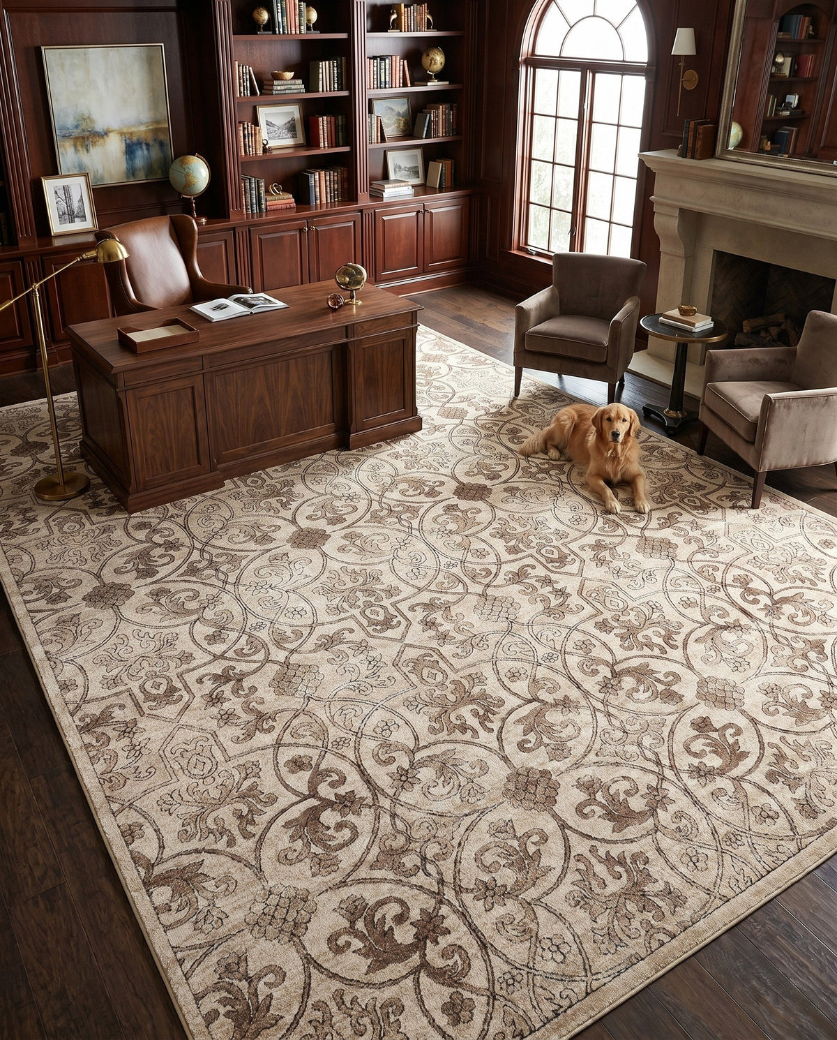 Andes Summit Collection Area Rug -  Merida Rectangle Dark Beige  lifestyle 22