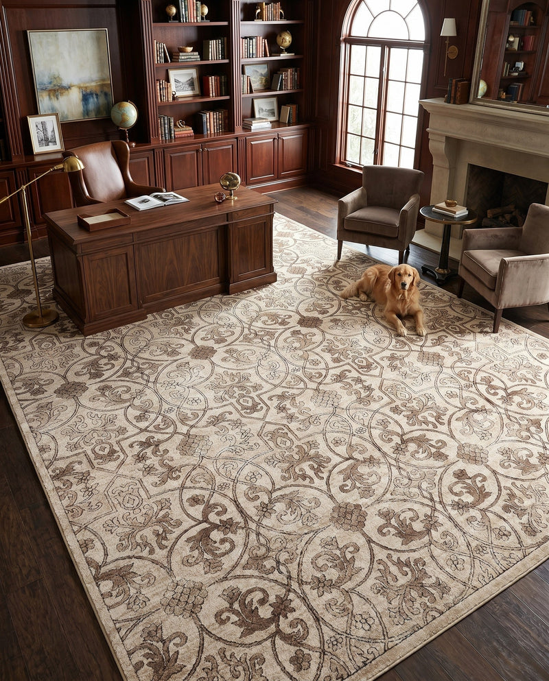 Andes Summit Collection Area Rug -  Merida Rectangle Dark Beige  lifestyle 22