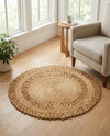 Woven Seaside Jute Collection Area Rug - Varadero Round Natural  lifestyle 25