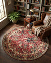 Neptune Elegance Collection Area Rug -  Galatea (Burgundy) Round Burgundy  lifestyle 71