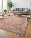 Seville Stripes Collection Area Rug -  Malaga (Brick Red) Rectangle Brick Red  lifestyle 12