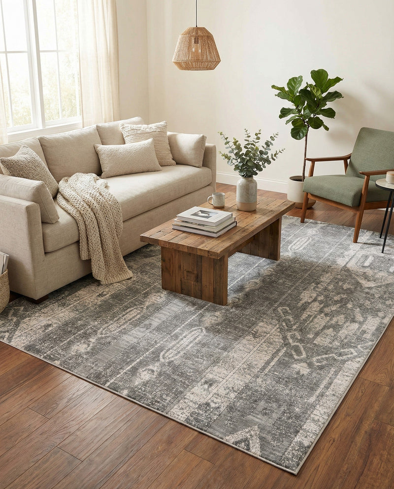 Cascade Range Collection Area Rug - Hood (Gray) Rectangle Gray  lifestyle 28