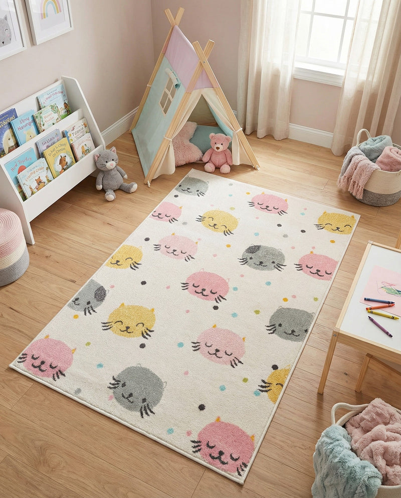 Wonder Tykes Collection Area Rug -  Dazzle Rectangle Ivory  lifestyle 4