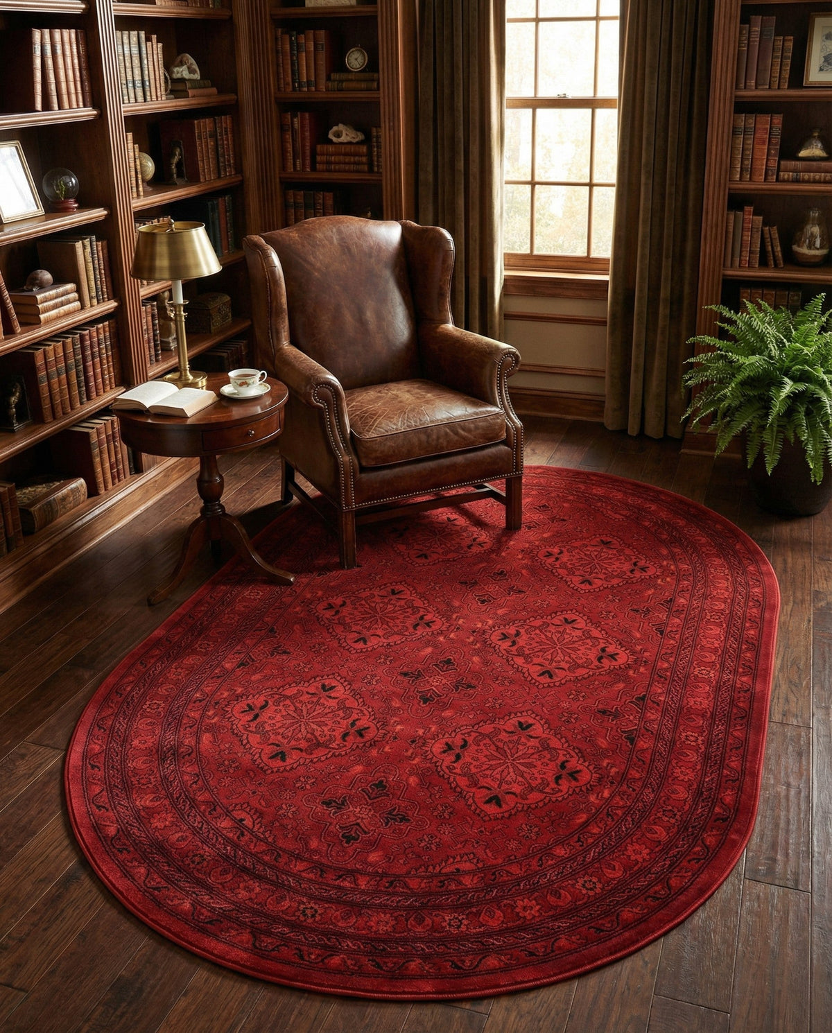Samarkand Elegance Collection Area Rug -  Samanid Oval Red  lifestyle 85