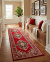 Tabriz Tapestry Collection Area Rug - Azerbaijan (Red) Runner Red  lifestyle 25