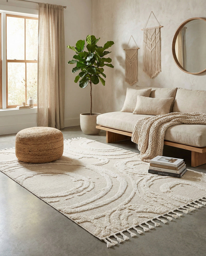 Sahara Chic Collection Area Rug -  Nubia Rectangle Ivory  lifestyle 18
