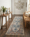 Seville Stripes Collection Area Rug - Cadiz (Blue) Runner Blue  lifestyle 71