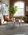 Soho Elegance Collection Area Rug -  Hudson (Black) Octagon Black  lifestyle 66