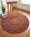 Caribbean Cove Collection Area Rug -  Martinique Round Multi  lifestyle 36