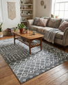 Marrakech Lattice Collection Area Rug - Medina (Gray) Rectangle Gray  lifestyle 19
