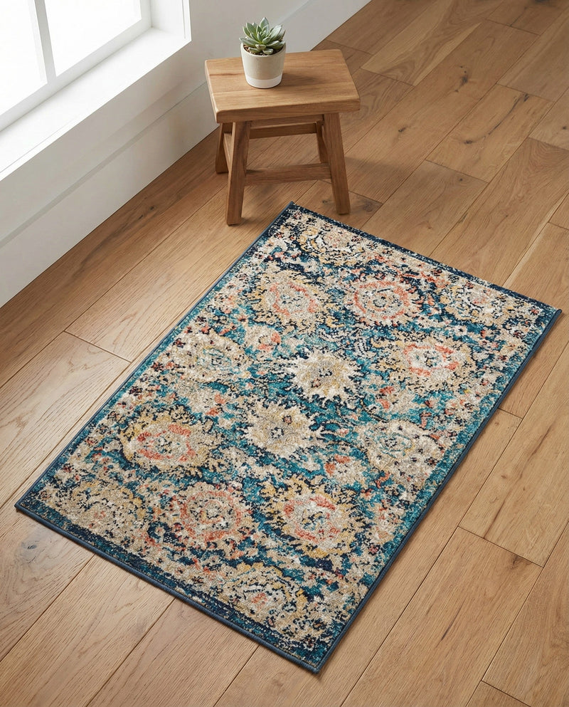Seville Stripes Collection Area Rug -  Cordoba (Blue) Rectangle Blue  lifestyle 20