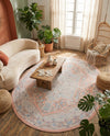Savannah Series Collection Area Rug - Charleston (Powder Pink) Oval Powder Pink  lifestyle 26