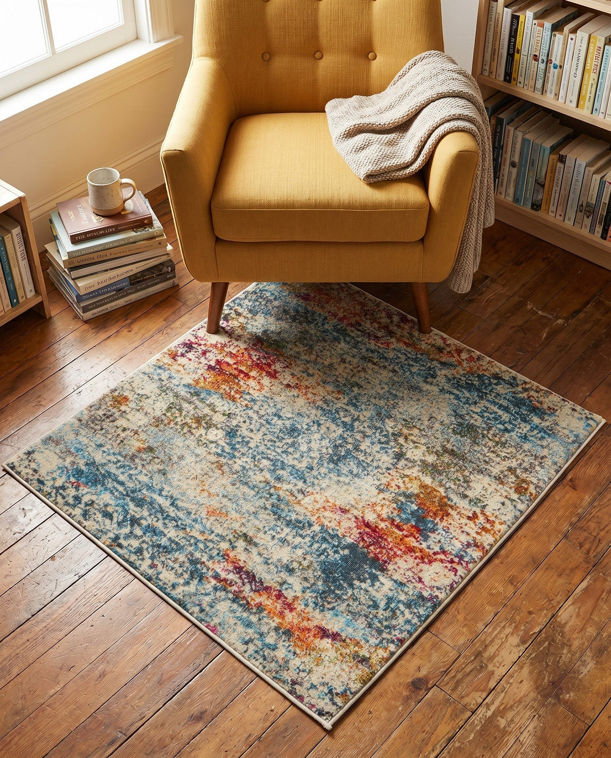 Caribbean Breeze Collection Area Rug -  Isla Square Cream  lifestyle 126