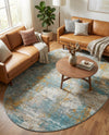 Arcadia Rugs Collection Area Rug -  Nirvana Oval Cream Blue  lifestyle 36