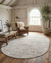 Seville Stripes Collection Area Rug -  Cordoba (Gray) Oval Gray  lifestyle 55