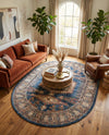 Eden Oasis Collection Area Rug -  Refuge (Blue) Oval Blue  lifestyle 56