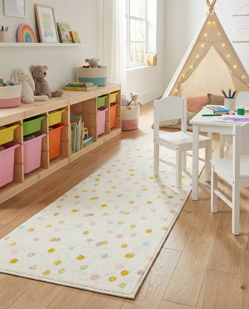 Wonder Tykes Collection Area Rug -  Fable Runner Ivory  lifestyle 43