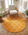 Trellis Mosaic Collection Area Rug -  Pergolatown (Orange) Round Orange  lifestyle 42
