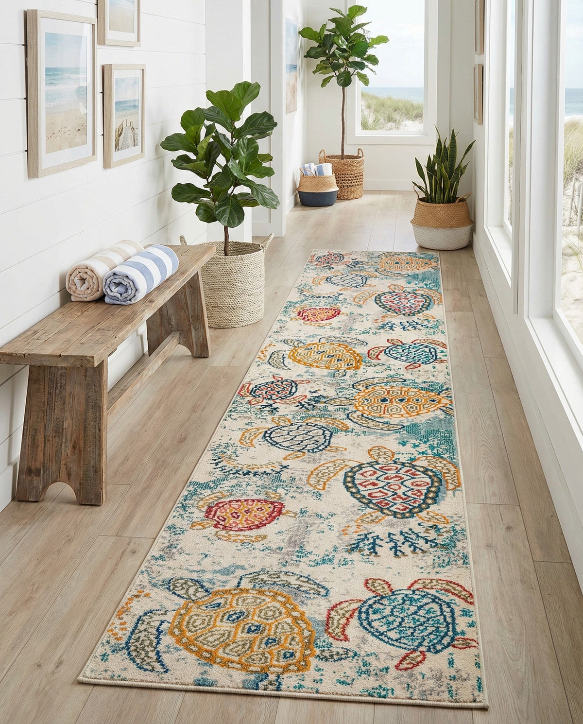Sorrento Shores Collection Area Rug -  Massa Runner Beige  lifestyle 112