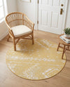 Desert Nomad Terrace Collection Area Rug - Sahara (Yellow) Round Yellow  lifestyle 76