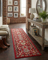 Isfahan Elegance Collection Area Rug - Naghsh-e Jahan (Red) Runner Red  lifestyle 64
