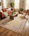 Seville Stripes Collection Area Rug - Cadiz (Yellow) Rectangle Yellow  lifestyle 23