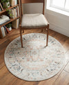 Parisian Elegance Collection Area Rug - Versailles (Ivory) Round Ivory  lifestyle 37