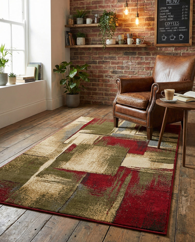 Bistro Lounge Collection Area Rug -  Doppio Rectangle Multi  lifestyle 28