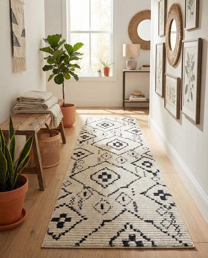 Tangier Treasures Collection Area Rug -  Chefchaouen Runner Ivory  lifestyle 77