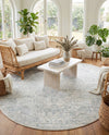 Coastal Haven Collection Area Rug - Seabreeze (Gray) Oval Gray  lifestyle 46