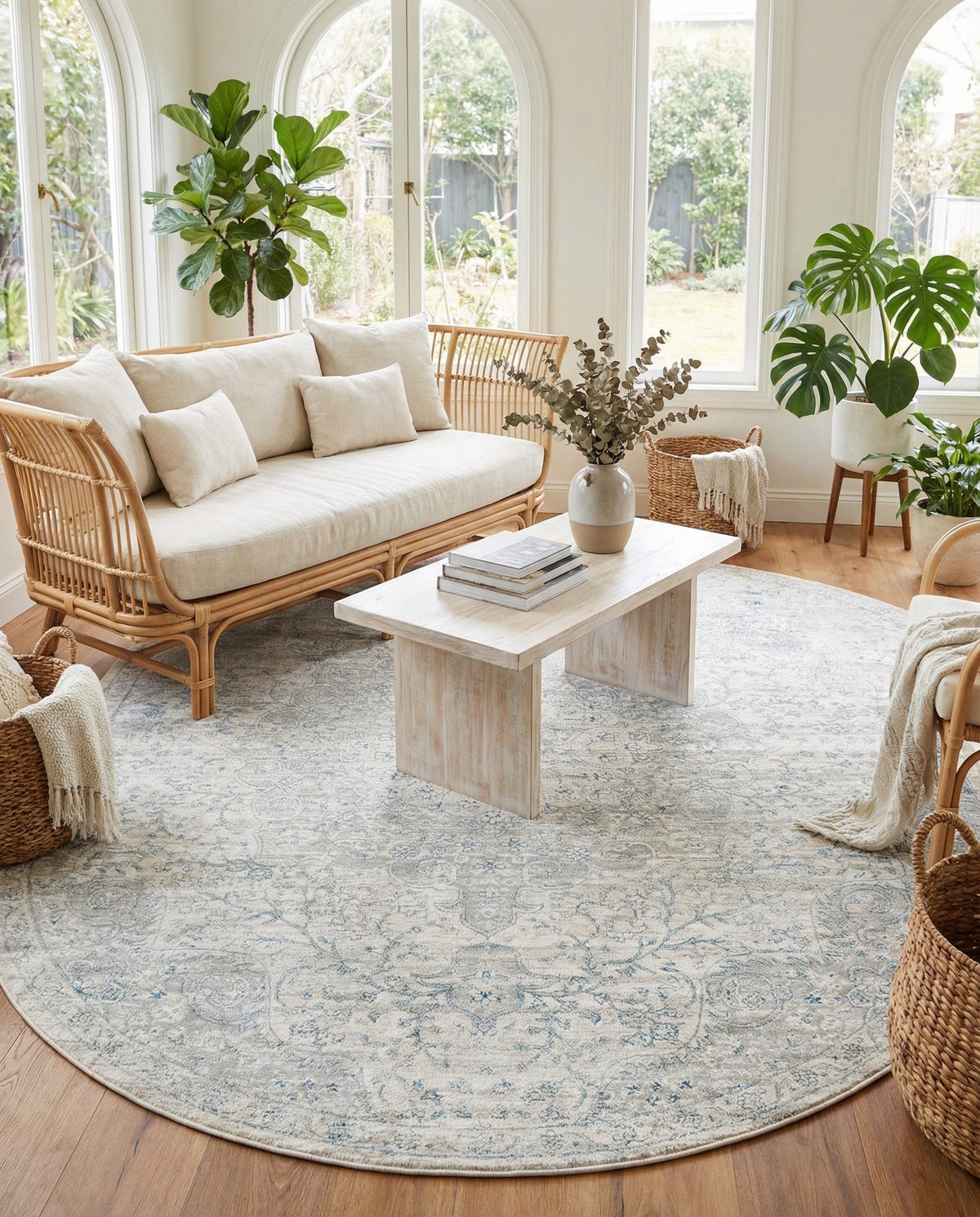 Coastal Haven Collection Area Rug - Seabreeze (Gray) Oval Gray  lifestyle 46