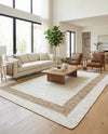 Osian Looms Collection Area Rug - Durham Rectangle White and Natural  lifestyle 33