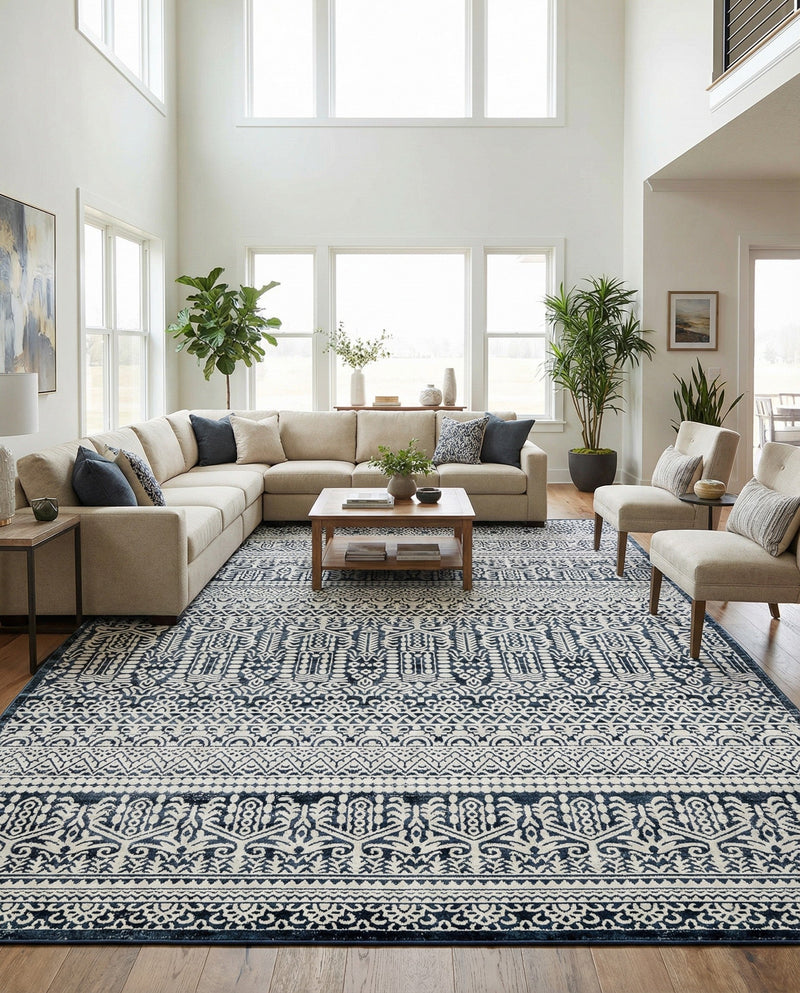 Metro Heights Collection Area Rug -  Chelsea Rectangle Blue  lifestyle 16