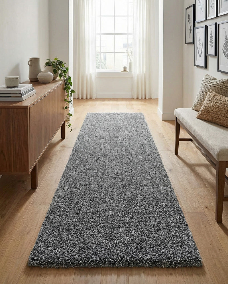 Cozy Comfort Shag Collection Area Rug - Haven (Pebble Gray) Runner Pebble Gray  lifestyle 61