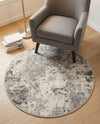 Luminara Sands Collection Area Rug - Elysium (Stone Gray) Round Stone Gray  lifestyle 48