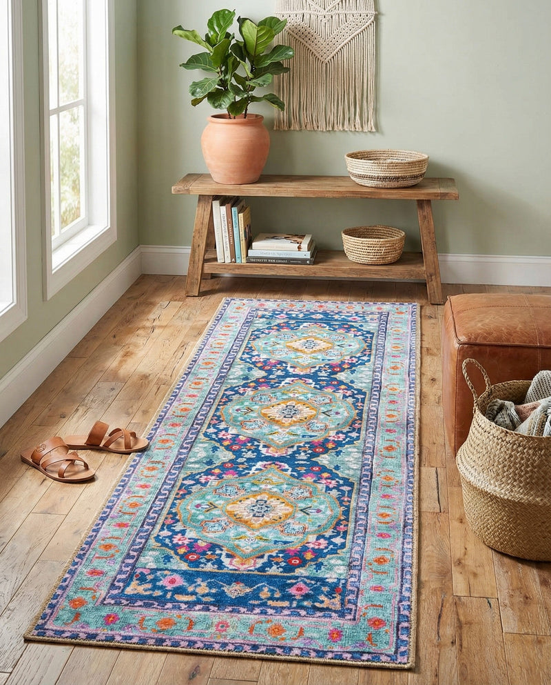 Heritage Elegance Collection Area Rug -  Taj Runner Blue  lifestyle 32