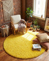 Plush Oasis Collection Area Rug - Serenity (Tuscan Sun Yellow) Round Tuscan Sun Yellow  lifestyle 53