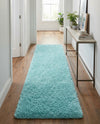 Eternal Plush Oasis Collection Area Rug -  Tranquility (Cyan) Runner Cyan  lifestyle 64