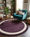 Studio Haven Collection Area Rug -  Alcove (Violet) Round Violet  lifestyle 53