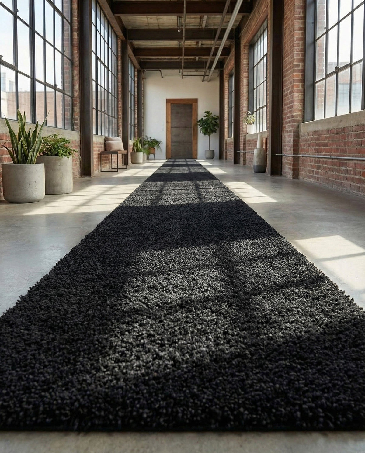 Plush Oasis Collection Area Rug - Serenity (Jet Black) Runner Jet Black  lifestyle 88