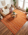 Marrakech Lattice Collection Area Rug - Medina (Orange) Square Orange  lifestyle 33