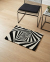 Cyclone Wool Collection Area Rug -  Twister Rectangle Black and White  lifestyle 21